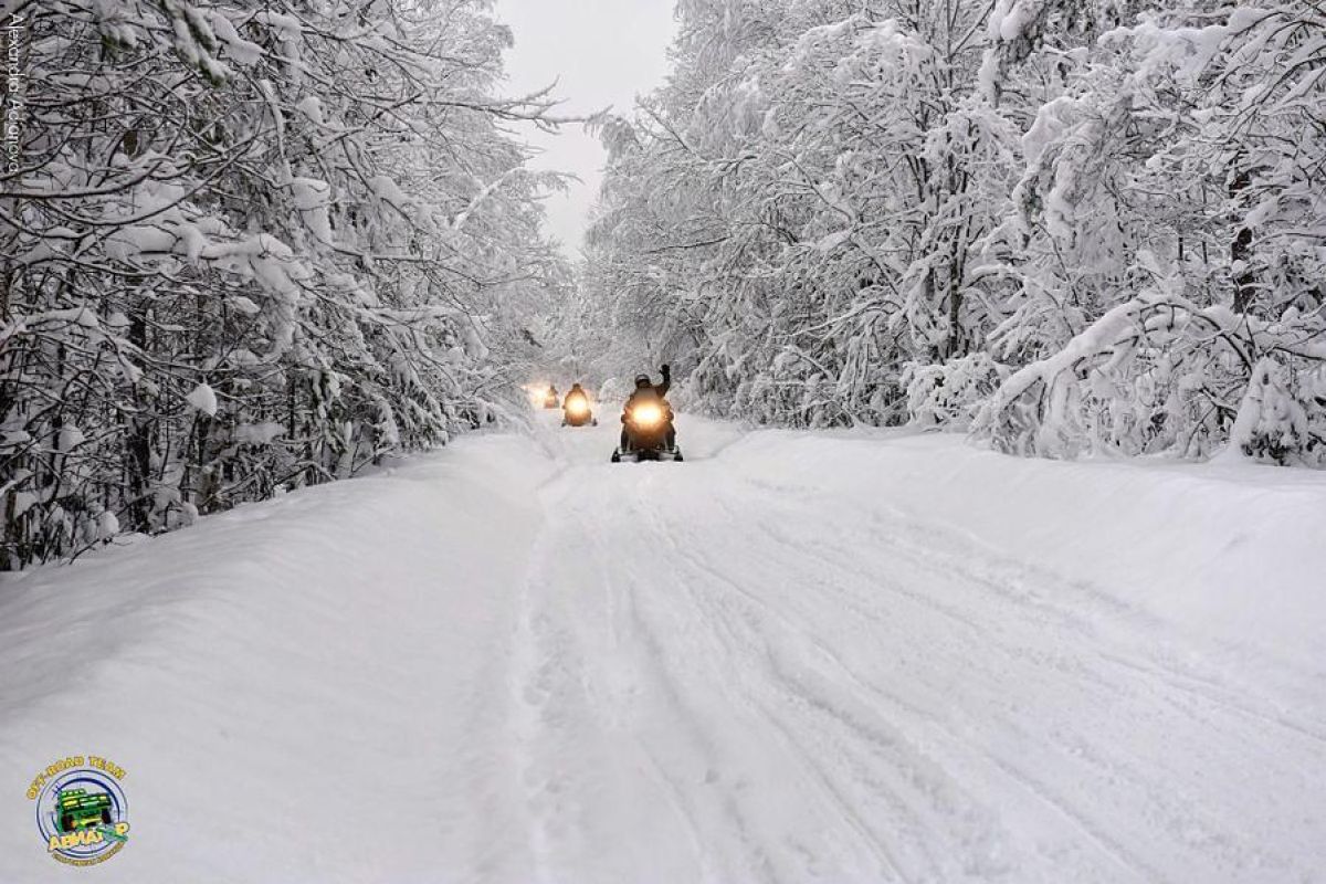 Сафари на снегоходах в Карелии
