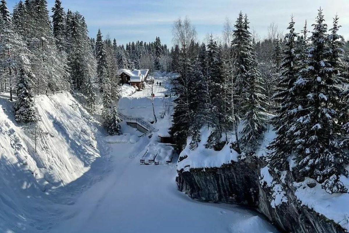 Рождество в Карелии - мраморный карьер Рускеала